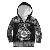 Personalized Merionethshire Meirionnydd Kid Hoodie Black Wolf Celtic-inspired - Wonder Print Shop
