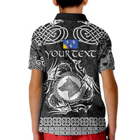 Personalized Merionethshire Meirionnydd Kid Polo Shirt Black Wolf Celtic-inspired - Wonder Print Shop