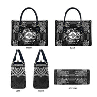 Personalized Merionethshire Meirionnydd Leather Bag Black Wolf Celtic-inspired - Wonder Print Shop