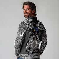 Personalized Merionethshire Meirionnydd Long Sleeve Polo Shirt Black Wolf Celtic-inspired - Wonder Print Shop