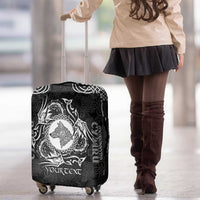 Personalized Merionethshire Meirionnydd Luggage Cover Black Wolf Celtic-inspired - Wonder Print Shop
