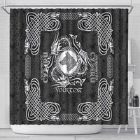 Personalized Merionethshire Meirionnydd Shower Curtain Black Wolf Celtic-inspired - Wonder Print Shop