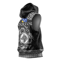 Personalized Merionethshire Meirionnydd Sleeveless Hoodie Black Wolf Celtic-inspired - Wonder Print Shop