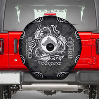 Personalized Merionethshire Meirionnydd Spare Tire Cover Black Wolf Celtic-inspired - Wonder Print Shop
