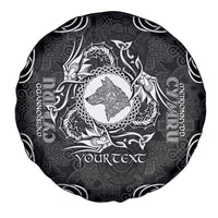 Personalized Merionethshire Meirionnydd Spare Tire Cover Black Wolf Celtic-inspired - Wonder Print Shop