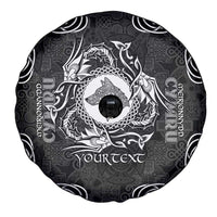 Personalized Merionethshire Meirionnydd Spare Tire Cover Black Wolf Celtic-inspired - Wonder Print Shop