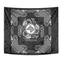 Personalized Merionethshire Meirionnydd Tapestry Black Wolf Celtic-inspired - Wonder Print Shop