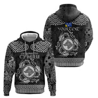 Personalized Merionethshire Meirionnydd Zip Hoodie Black Wolf Celtic-inspired - Wonder Print Shop