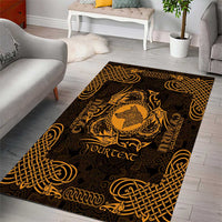 Personalized Merionethshire Meirionnydd Area Rug Gold Wolf Celtic-inspired - Wonder Print Shop