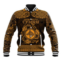 Personalized Merionethshire Meirionnydd Baseball Jacket Gold Wolf Celtic-inspired - Wonder Print Shop