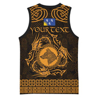 Personalized Merionethshire Meirionnydd Basketball Jersey Gold Wolf Celtic-inspired - Wonder Print Shop