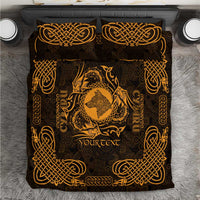 Personalized Merionethshire Meirionnydd Bedding Set Gold Wolf Celtic-inspired - Wonder Print Shop