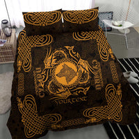Personalized Merionethshire Meirionnydd Bedding Set Gold Wolf Celtic-inspired - Wonder Print Shop