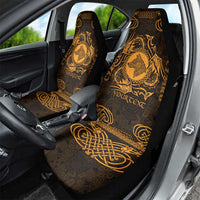 Personalized Merionethshire Meirionnydd Car Seat Cover Gold Wolf Celtic-inspired - Wonder Print Shop