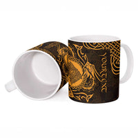 Personalized Merionethshire Meirionnydd Ceramic Mug Gold Wolf Celtic-inspired - Wonder Print Shop