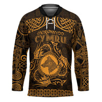 Personalized Merionethshire Meirionnydd Hockey Jersey Gold Wolf Celtic-inspired - Wonder Print Shop