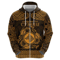 Personalized Merionethshire Meirionnydd Hoodie Gold Wolf Celtic-inspired - Wonder Print Shop