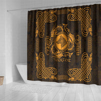 Personalized Merionethshire Meirionnydd Shower Curtain Gold Wolf Celtic-inspired - Wonder Print Shop