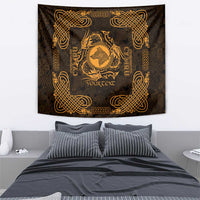 Personalized Merionethshire Meirionnydd Tapestry Gold Wolf Celtic-inspired - Wonder Print Shop