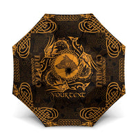 Personalized Merionethshire Meirionnydd Umbrella Gold Wolf Celtic-inspired - Wonder Print Shop