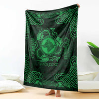Personalized Merionethshire Meirionnydd Blanket Green Wolf Celtic-inspired - Wonder Print Shop
