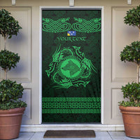 Personalized Merionethshire Meirionnydd Door Cover Green Wolf Celtic-inspired - Wonder Print Shop