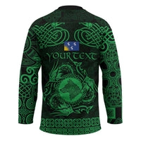 Personalized Merionethshire Meirionnydd Hockey Jersey Green Wolf Celtic-inspired - Wonder Print Shop
