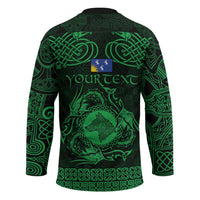 Personalized Merionethshire Meirionnydd Hockey Jersey Green Wolf Celtic-inspired - Wonder Print Shop