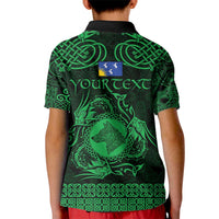 Personalized Merionethshire Meirionnydd Kid Polo Shirt Green Wolf Celtic-inspired - Wonder Print Shop