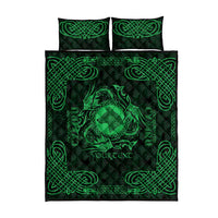 Personalized Merionethshire Meirionnydd Quilt Bed Set Green Wolf Celtic-inspired - Wonder Print Shop