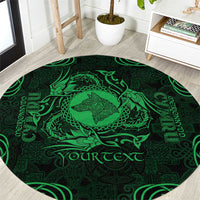 Personalized Merionethshire Meirionnydd Round Carpet Green Wolf Celtic-inspired - Wonder Print Shop