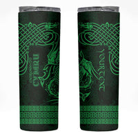 Personalized Merionethshire Meirionnydd Skinny Tumbler Green Wolf Celtic-inspired - Wonder Print Shop