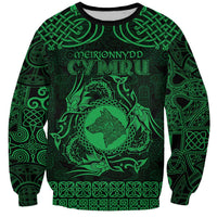 Personalized Merionethshire Meirionnydd Sweatshirt Green Wolf Celtic-inspired - Wonder Print Shop