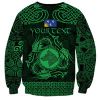 Personalized Merionethshire Meirionnydd Sweatshirt Green Wolf Celtic-inspired - Wonder Print Shop