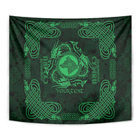 Personalized Merionethshire Meirionnydd Tapestry Green Wolf Celtic-inspired - Wonder Print Shop