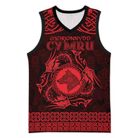 Personalized Merionethshire Meirionnydd Basketball Jersey Red Wolf Celtic-inspired - Wonder Print Shop
