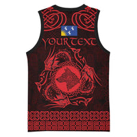 Personalized Merionethshire Meirionnydd Basketball Jersey Red Wolf Celtic-inspired - Wonder Print Shop