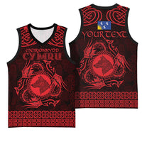 Personalized Merionethshire Meirionnydd Basketball Jersey Red Wolf Celtic-inspired - Wonder Print Shop