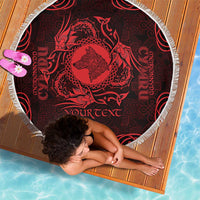 Personalized Merionethshire Meirionnydd Beach Blanket Red Wolf Celtic-inspired - Wonder Print Shop