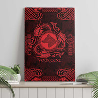 Personalized Merionethshire Meirionnydd Canvas Wall Art Red Wolf Celtic-inspired - Wonder Print Shop