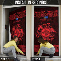 Personalized Merionethshire Meirionnydd Door Cover Red Wolf Celtic-inspired - Wonder Print Shop