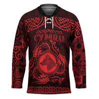 Personalized Merionethshire Meirionnydd Hockey Jersey Red Wolf Celtic-inspired - Wonder Print Shop