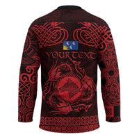 Personalized Merionethshire Meirionnydd Hockey Jersey Red Wolf Celtic-inspired - Wonder Print Shop