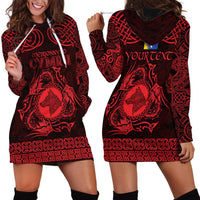 Personalized Merionethshire Meirionnydd Hoodie Dress Red Wolf Celtic-inspired - Wonder Print Shop