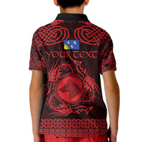 Personalized Merionethshire Meirionnydd Kid Polo Shirt Red Wolf Celtic-inspired - Wonder Print Shop