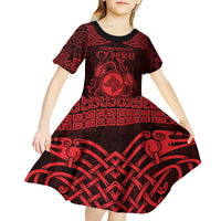 Personalized Merionethshire Meirionnydd Kid Short Sleeve Dress Red Wolf Celtic-inspired - Wonder Print Shop