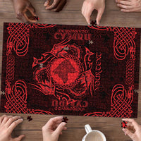 Personalized Merionethshire Meirionnydd Puzzle Red Wolf Celtic-inspired - Wonder Print Shop