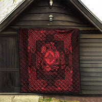 Personalized Merionethshire Meirionnydd Quilt Red Wolf Celtic-inspired - Wonder Print Shop
