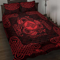 Personalized Merionethshire Meirionnydd Quilt Bed Set Red Wolf Celtic-inspired - Wonder Print Shop