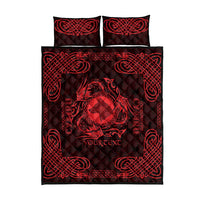 Personalized Merionethshire Meirionnydd Quilt Bed Set Red Wolf Celtic-inspired - Wonder Print Shop